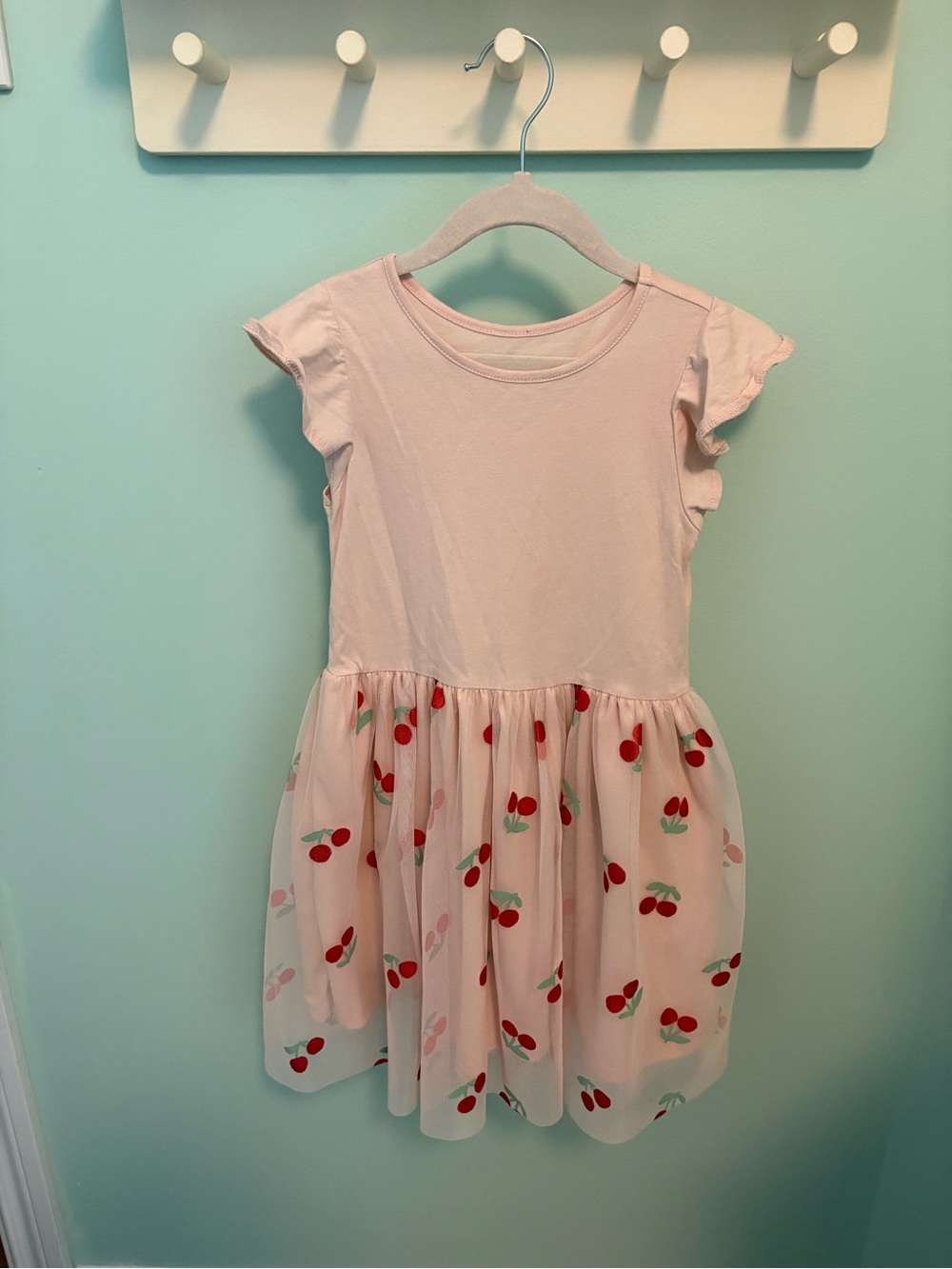 H&M Cherry Print Flutter Sleeve Dress